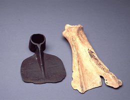 Iron hoes were more efficient than bison shoulder blade hoes and were popular trade items among village tribes during the historic period