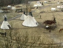 A re-creation of a Ponca village