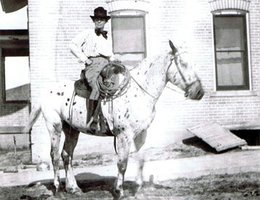 Essie Davis on horseback, circa 1920