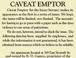 Original Adaptation of Caveat Emptor Document