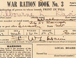 World War II ration book issued to Wilbourne L. Davis of Lincoln