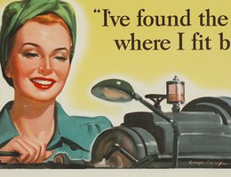 Office of War Information poster, 1943, with a woman defense worker: "I’ve found the job where I fit best!"