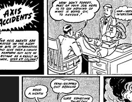 A "Nebraska Ordnance Plant News" comic strip entitled "Axis Accidents"provided a humorous way to get across a serious message
