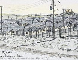 Drawing of Fort Robinson POW camp, circa 1940s