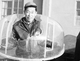 After completing 25 missions, Ben Kuroki volunteered for five more. On his 30th mission over Munster Germany, flack hit his top turret. He lost his oxygen mask and was delirious.