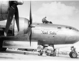 The "Honorable Sad Saki" was a B-29 with the 505th Bomb Group, 484th Bomb Squadron, 20th Air Force, based on Tinian Island in the Pacific. While flying on B-24s in Europe, Kuroki was called "Most Honorable Son".