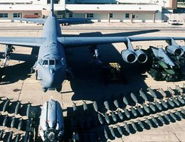 One of SAC’s Boeing B-52 bombers with its full armament
