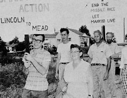 "Omaha Action" protesters march from Lincoln to the Mead ICBM construction site in 1959