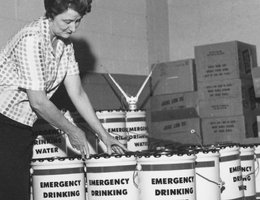 Shelter supplies in Robert’s Dairy Company’s personnel fallout shelter were stocked by the company, May 17-20, 1968