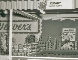 Cudahy Meats booth at a food show at Gold & Co. Department Store, Lincoln, NE