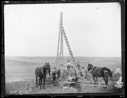 Hart and Co. drilling a well on Cliff Table in Custer County, Nebraska, 1890