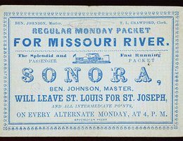 A "Passenger Packet" for Missouri River steamboat