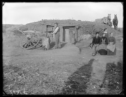 In 1886, Solomon Butcher photographed the old dugout built by Rev. William McCaslin