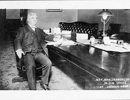 Nebraska Gov. Ashton Shallenberger in his office in Lincoln