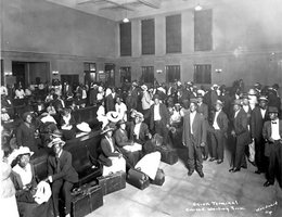 Segregated railroad waiting room at the Union Terminal; Jacksonville, Florida, 1921