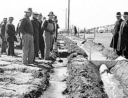 Farmers learning about irrigation