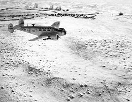 A Nebraska National Guard C-45 plane that dropped hay to stranded livestock during Operation Haylift
