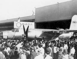 A B-26 Marauder medium bomber rolls off the Martin Bomber Plant in Omaha