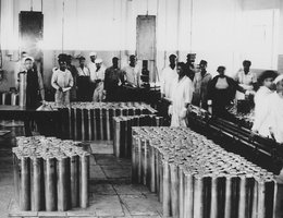 "Negro Enlisted Men at Work on the Load Line, U.S. Naval Ammunition Depot"; Hastings, Nebraska, 1944