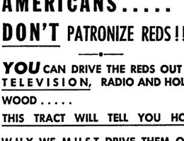 Typical U.S. anticommunist literature of the 1950s, specifically addressing the entertainment industry