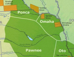 Tribal territory of Omaha and other tribes