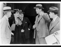 Grace Abbott Speaking to Others at the International Labor Organization conference in Geneva, Switzerland, 1935