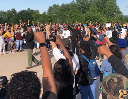 Protesters Gather at the Malcolm X Memorial Foundation on May 31, 2020