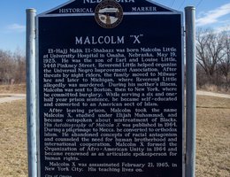 Historic Marker at the Site of Malcolm X's Childhood Home