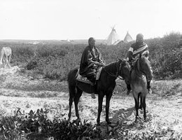 Two Dakota women on the Pine Ridge Reservation, South Dakota; Photo by C. G. Morledge, 1891